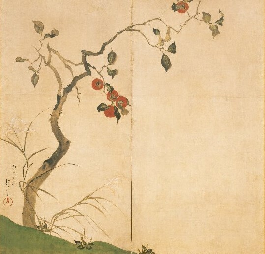 酒井抱一による浮世絵「Lilies and Lotus - Two oban sheets」